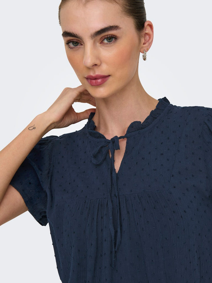 Jdylima Life S/s Top Wvn Noos - Navy