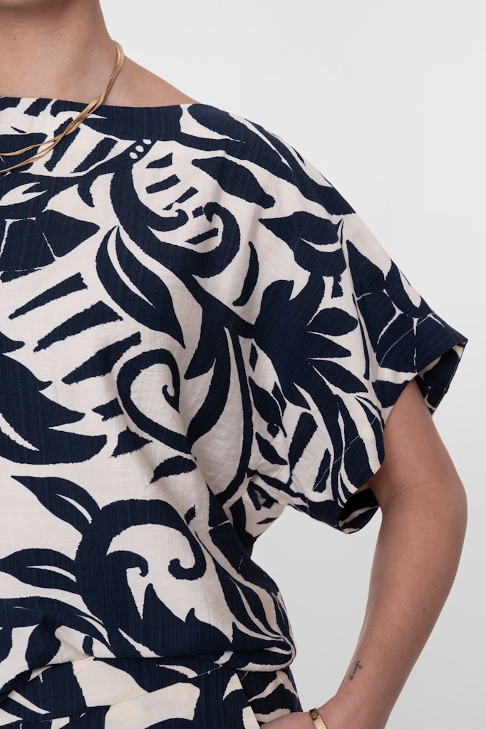 Top Flower Bi-color - Blauw Dessin