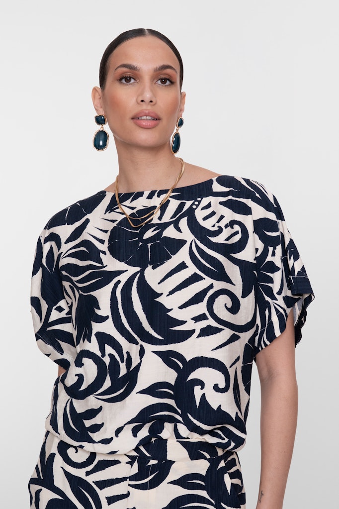 Top Flower Bi-color - Blauw Dessin