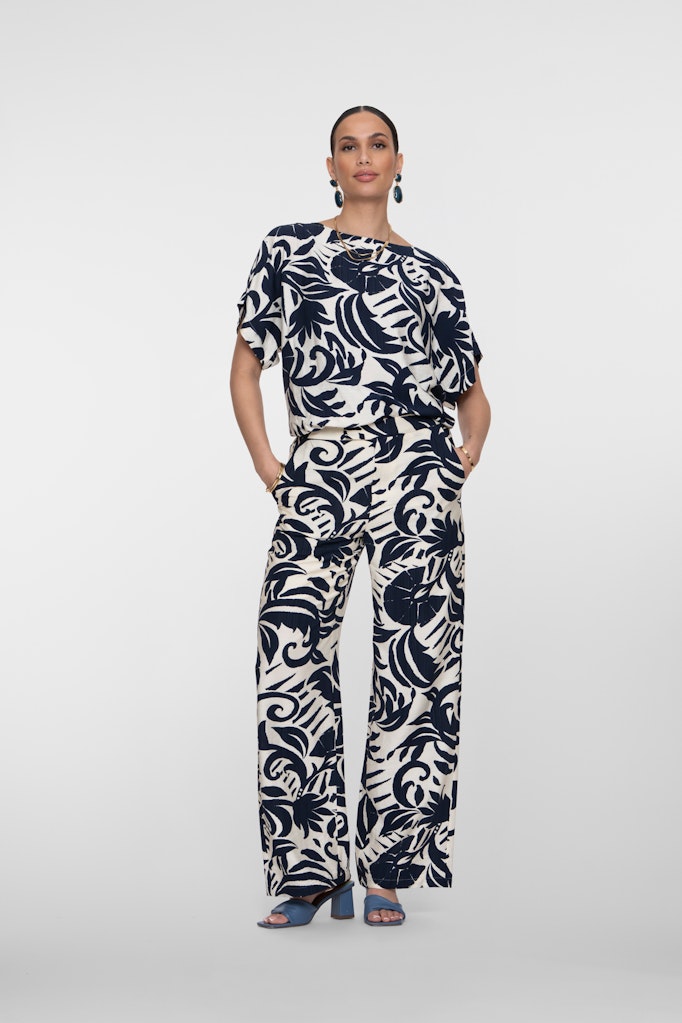 Top Flower Bi-color - Blauw Dessin