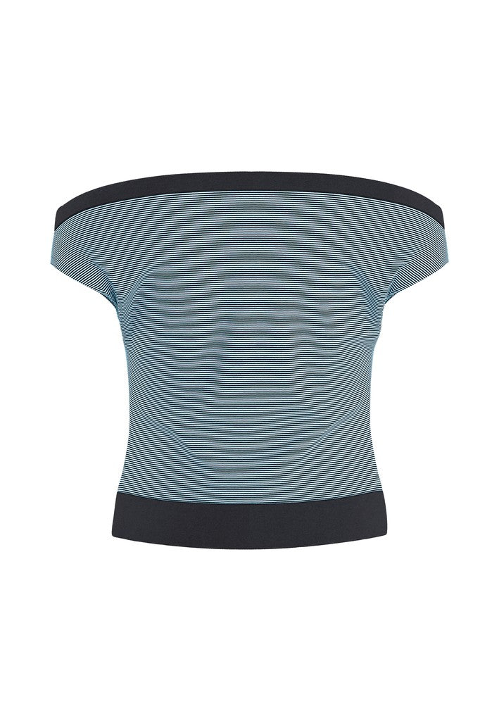 Hdpaige Off-shoulder Top - Blauw Dessin