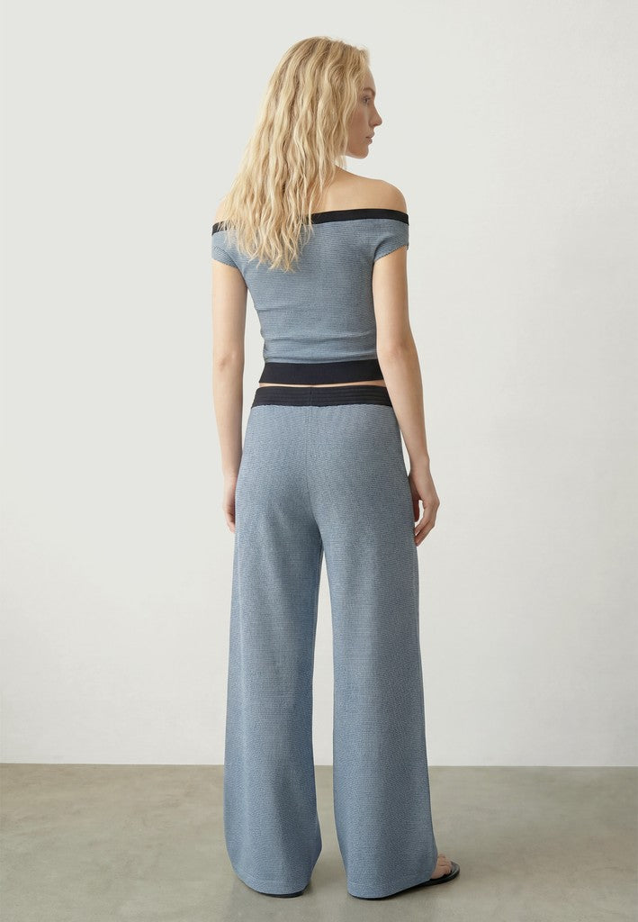 Hdpaige Off-shoulder Top - Blauw Dessin