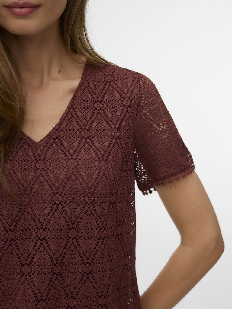 Vmmaya Ss V Neck Top Jrs - Rood