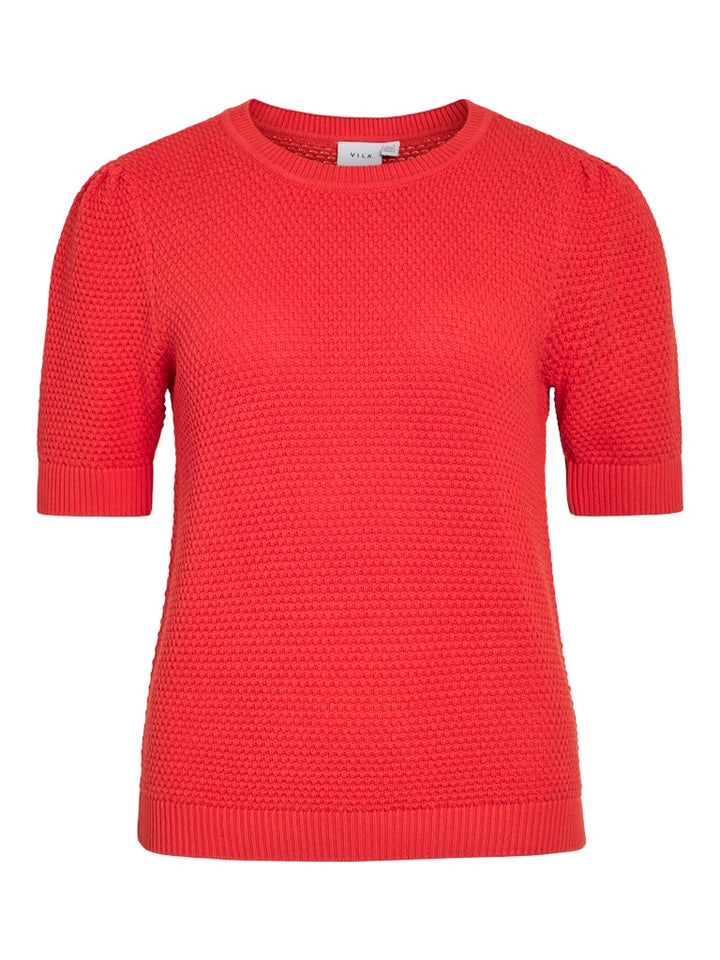 Vidalo O-neck S/s Knit Top - Noos - Rood