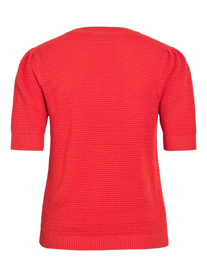 Vidalo O-neck S/s Knit Top - Noos - Rood