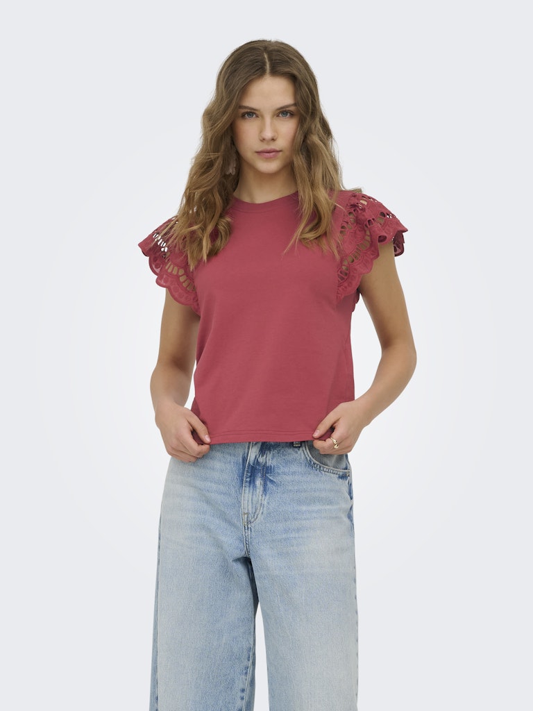 Onlmacy S/s O-neck Mix Top Box Jrs - Steenrood