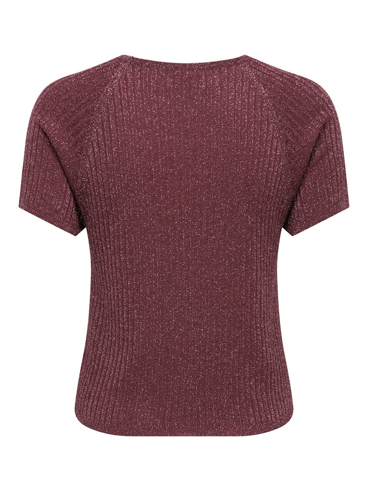 Jdybodilla S/s Glitter Pullover Knt Noos - Bordeaux