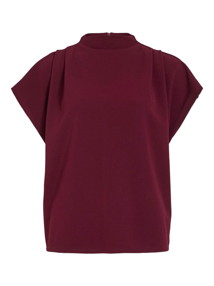 Vimerlano Funnelneck S/s Top - Bordeaux