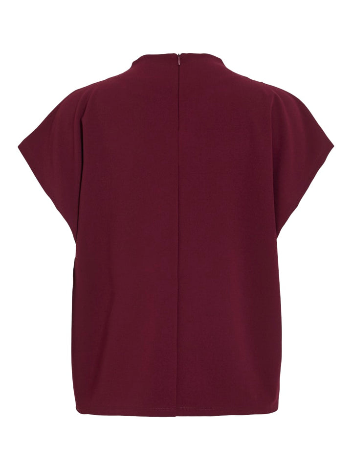 Vimerlano Funnelneck S/s Top - Bordeaux