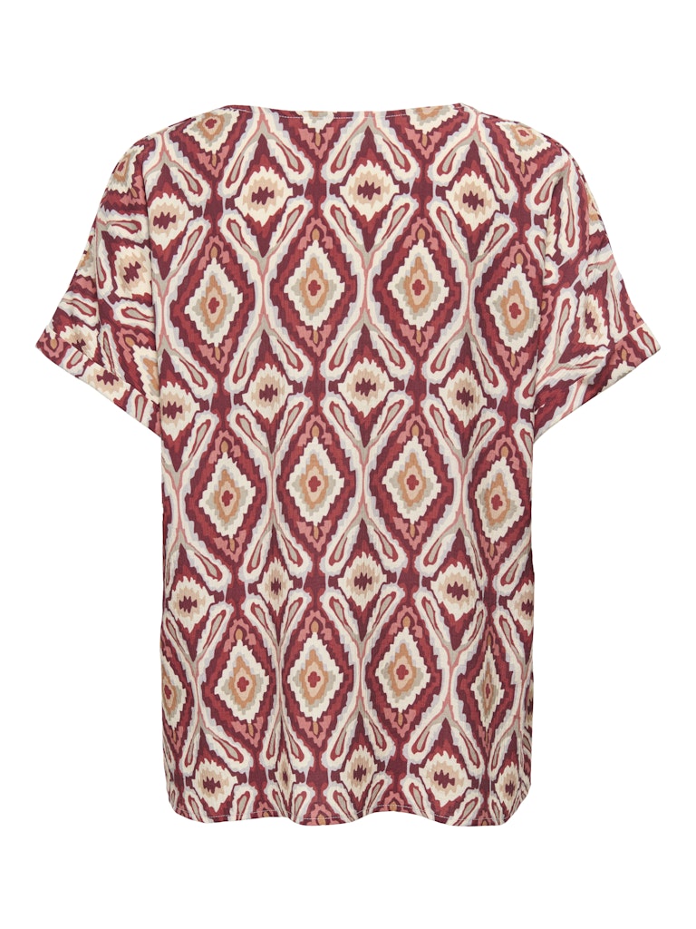 Onlbelly Mikasi Ss V-neck Top Wvn Ex - Rood Dessin