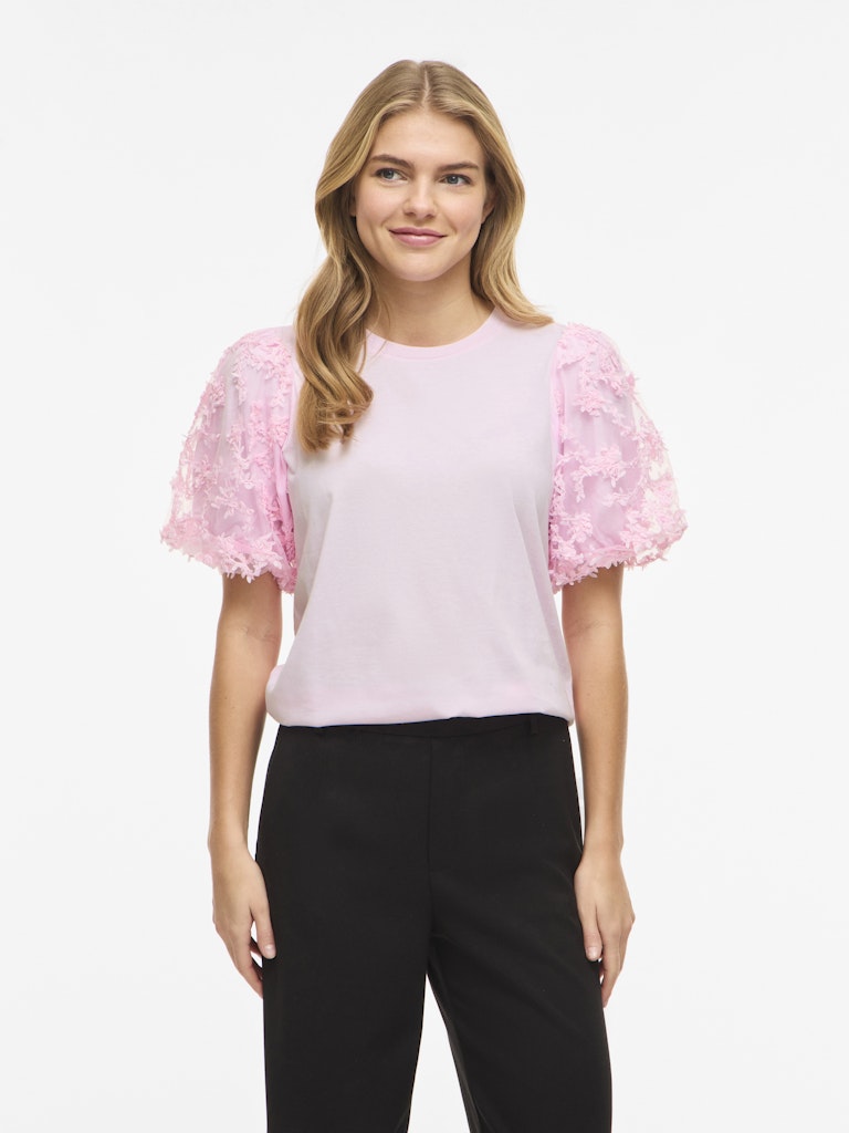 Vionesca O-neck S/s Top - Roze