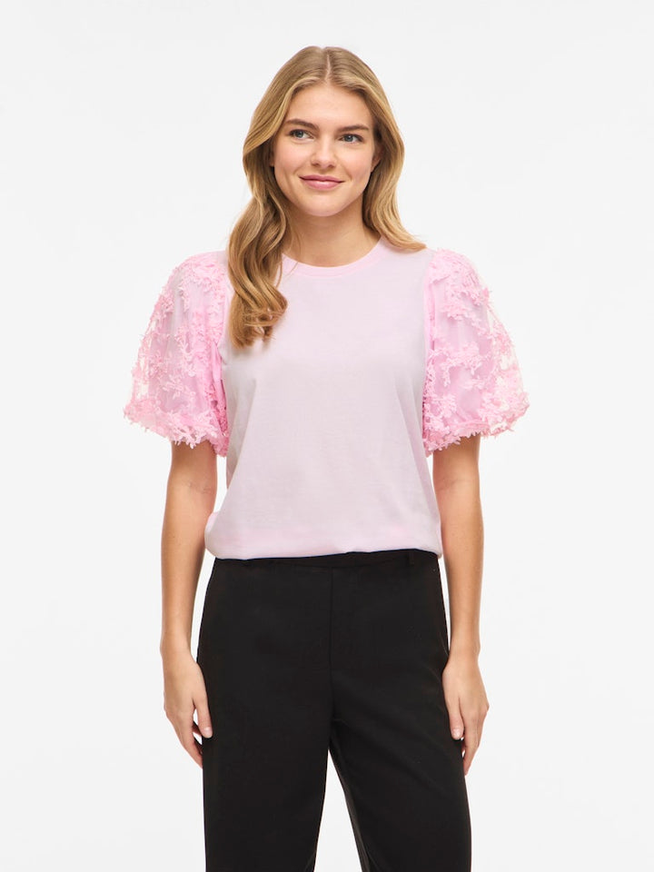 Vionesca O-neck S/s Top - Roze