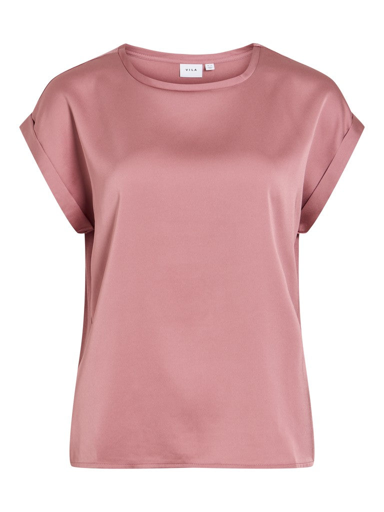 Viellette S/s Satin Top - Noos - Oud Roze