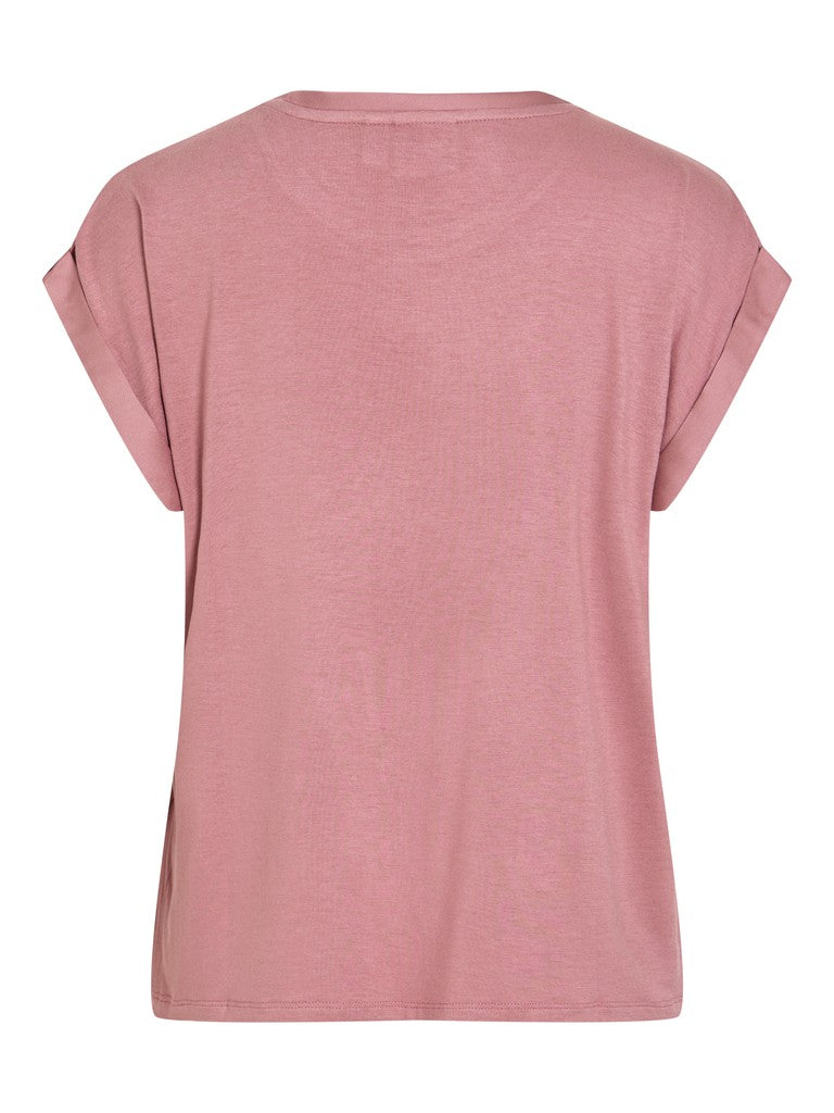 Viellette S/s Satin Top - Noos - Oud Roze