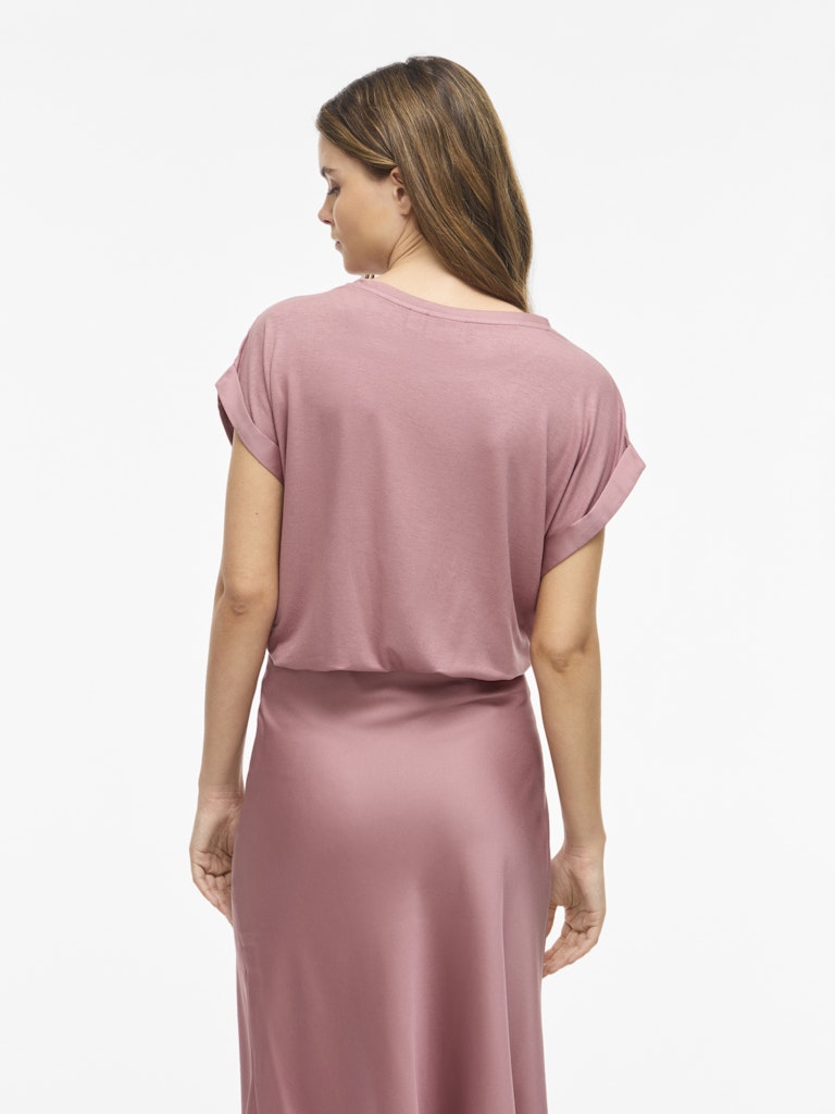 Viellette S/s Satin Top - Noos - Oud Roze