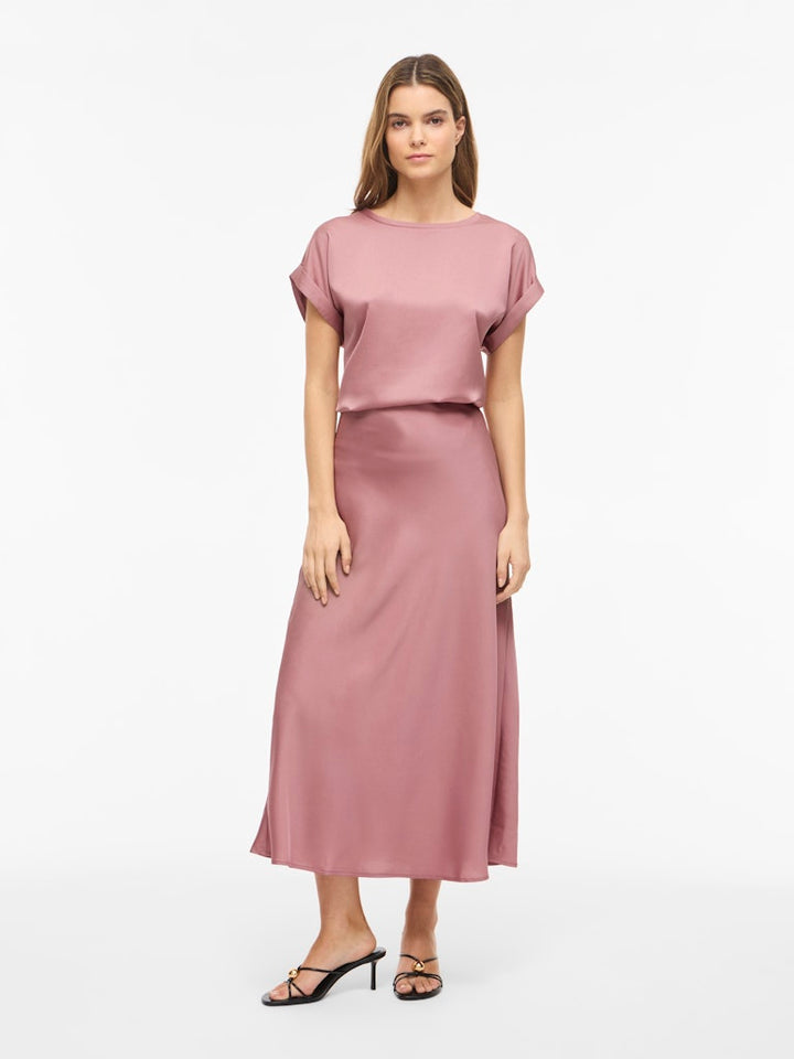 Viellette S/s Satin Top - Noos - Oud Roze