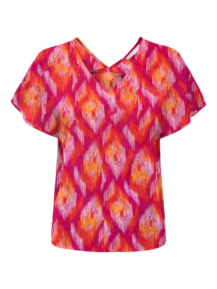 Onlnova Life Vis S/s Emmy Top Aop - Roze Dessin