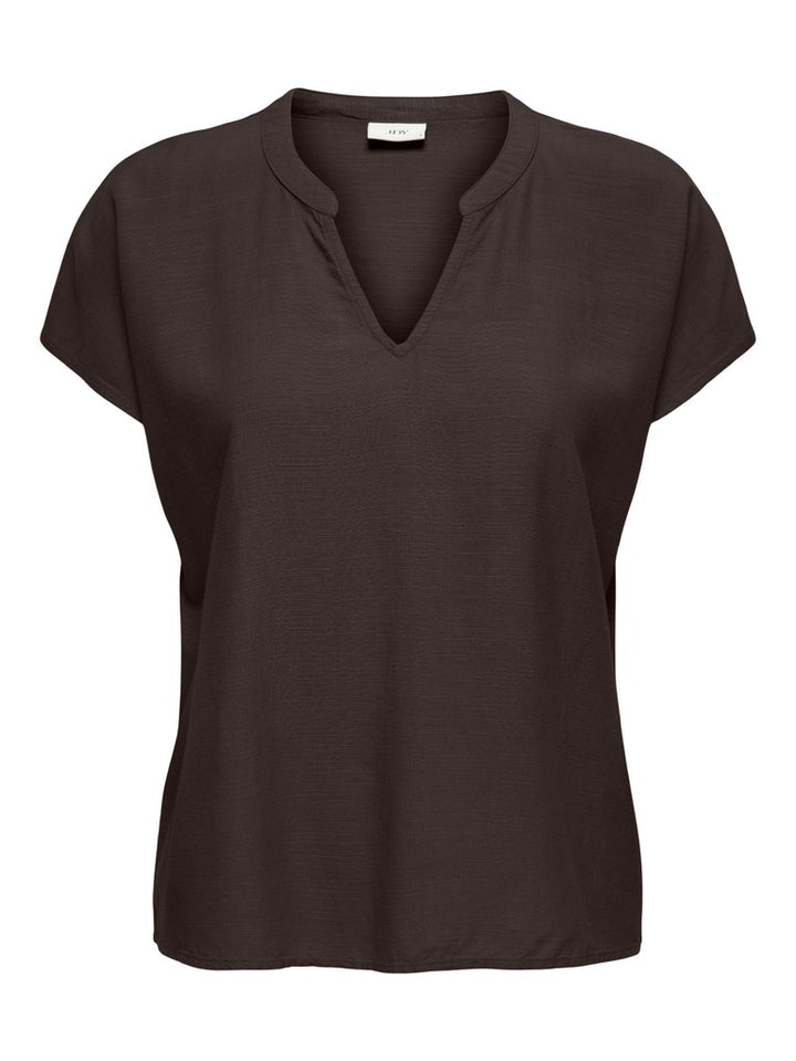 Jdycaya Lion Linen S/s Top Wvn Dia - Bruin