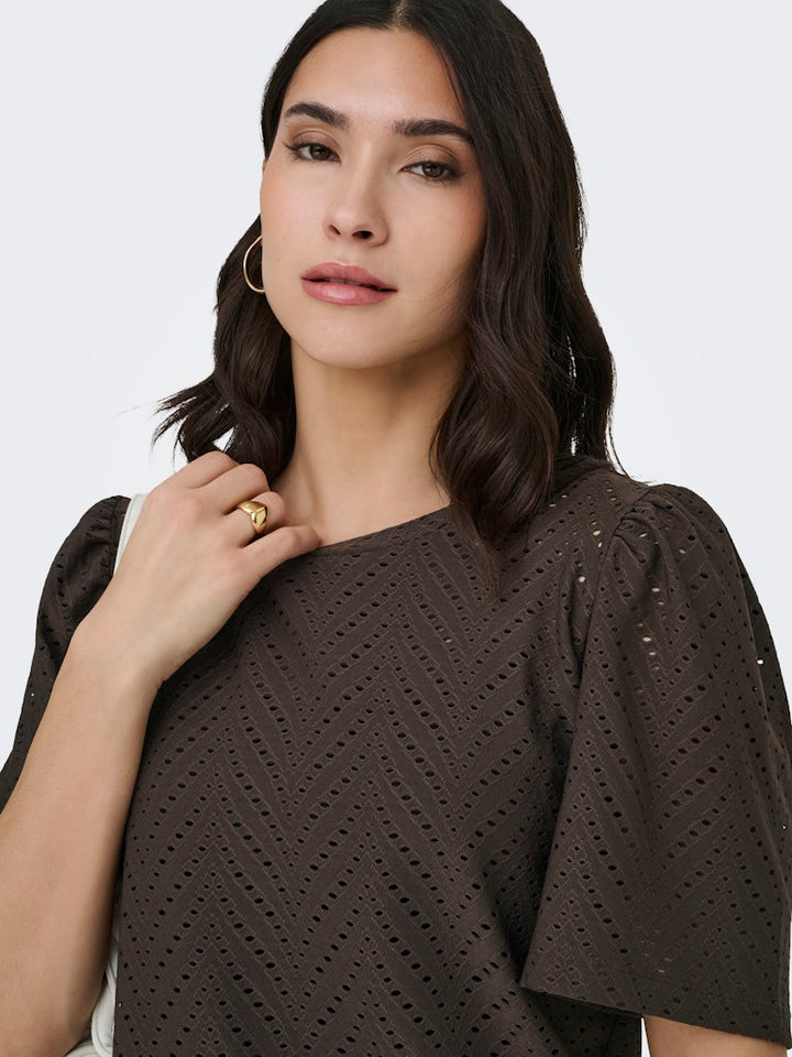 Jdycarla Cathinka S/s Top Jrs Noos - Bruin