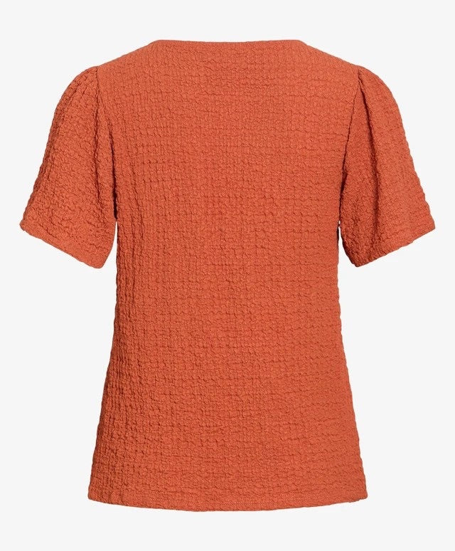 Vilindau O-neck S/s Top/rc - Brique