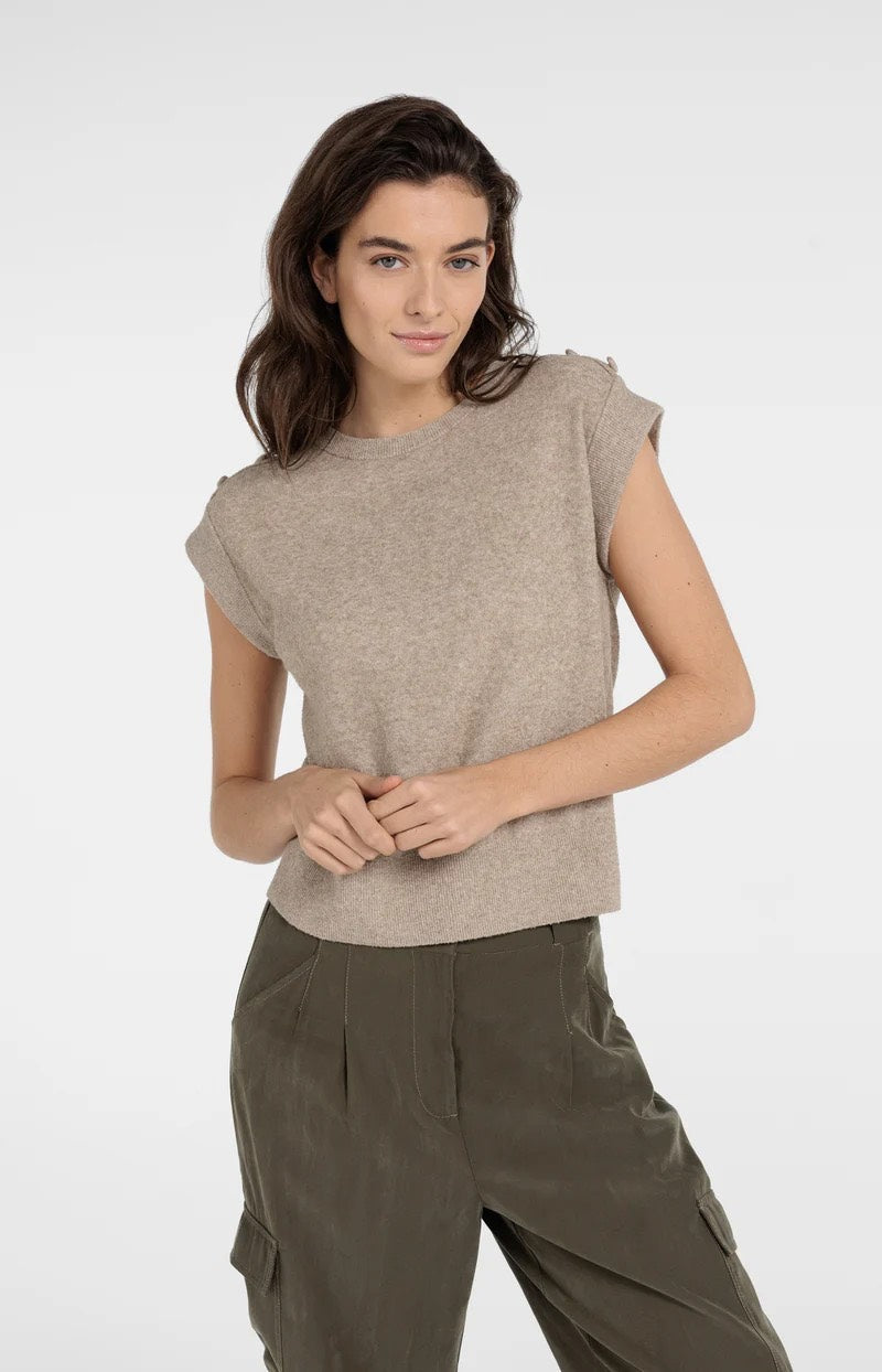 Towel Knit Sleeveless Sweater - Taupe