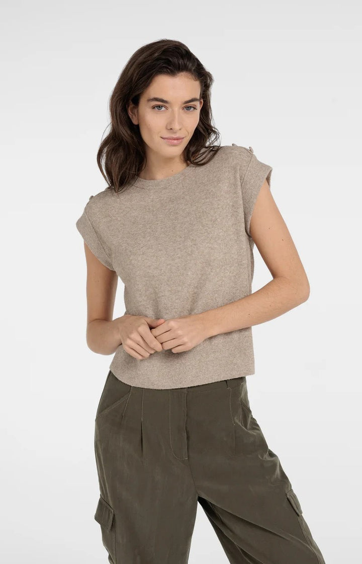 Towel Knit Sleeveless Sweater - Taupe