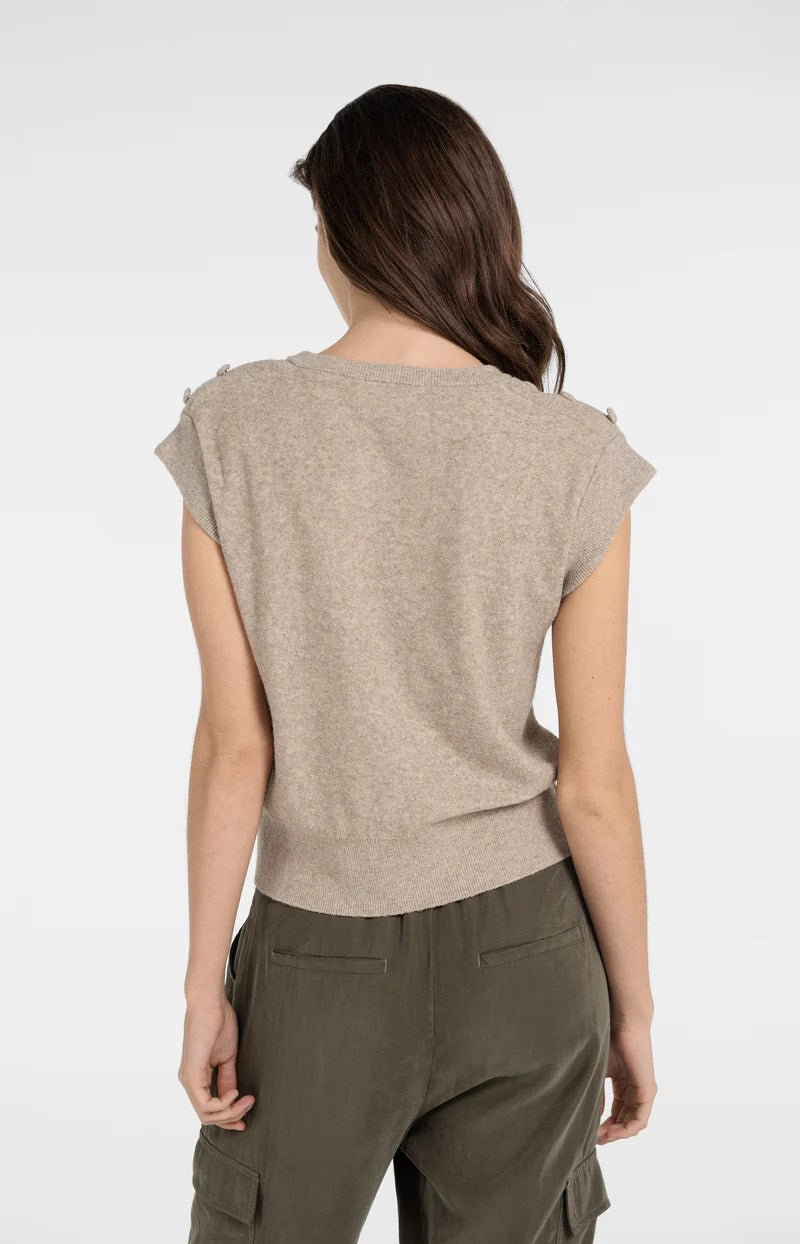 Towel Knit Sleeveless Sweater - Taupe