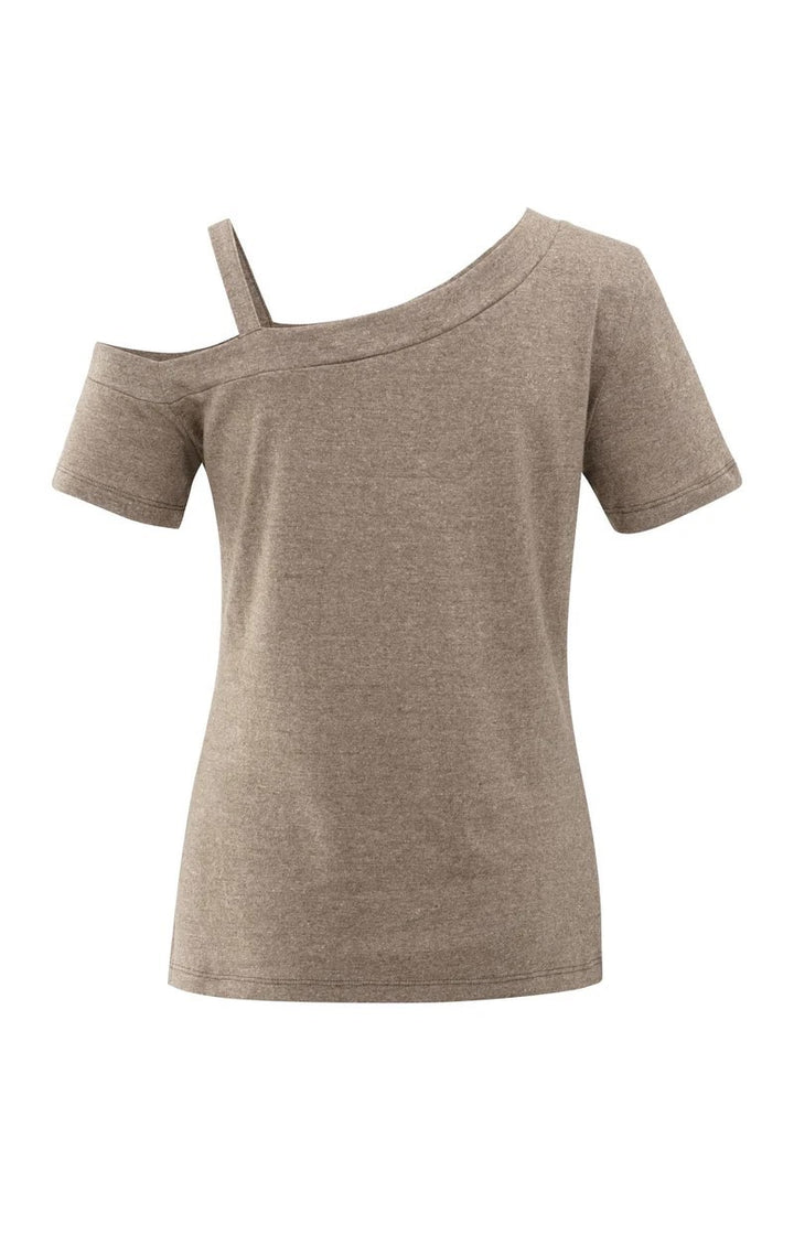 T-shirt With Shoulder Strap - Taupe