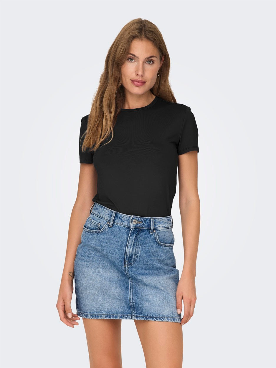 Onlea S/s Top O-neck Jrs Noos - Zwart