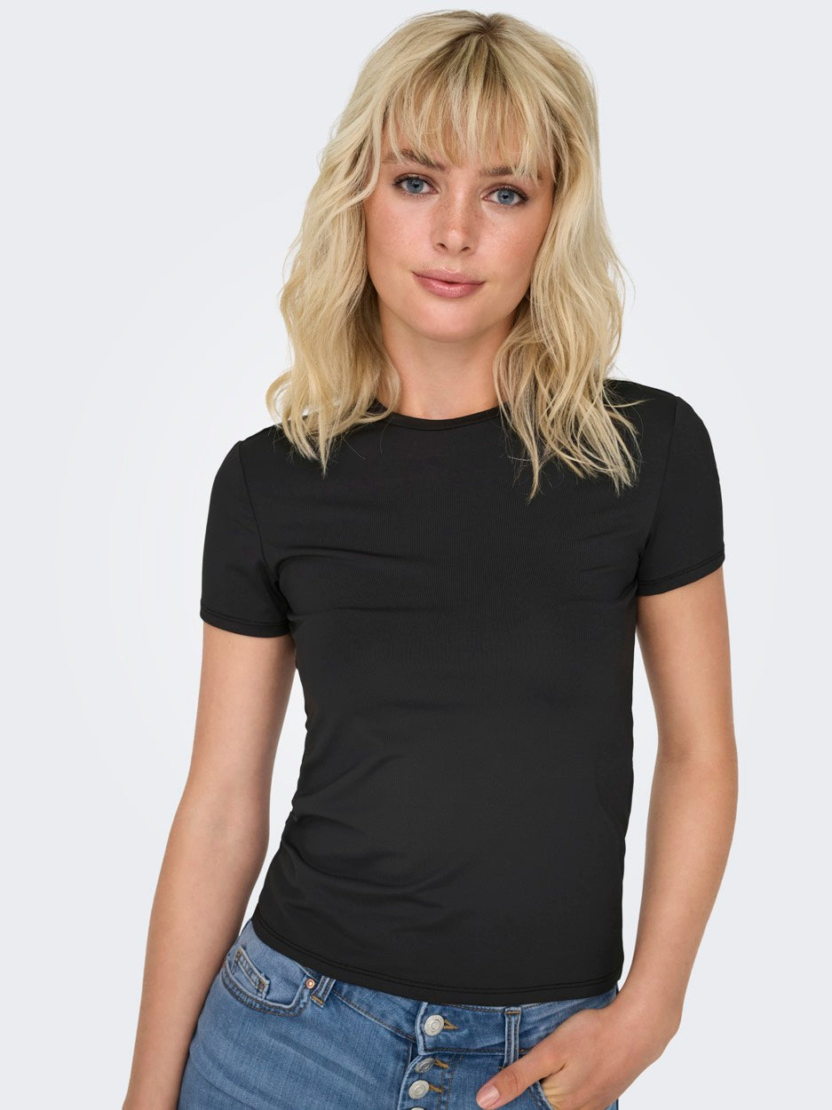 Onlea S/s Top O-neck Jrs Noos - Zwart