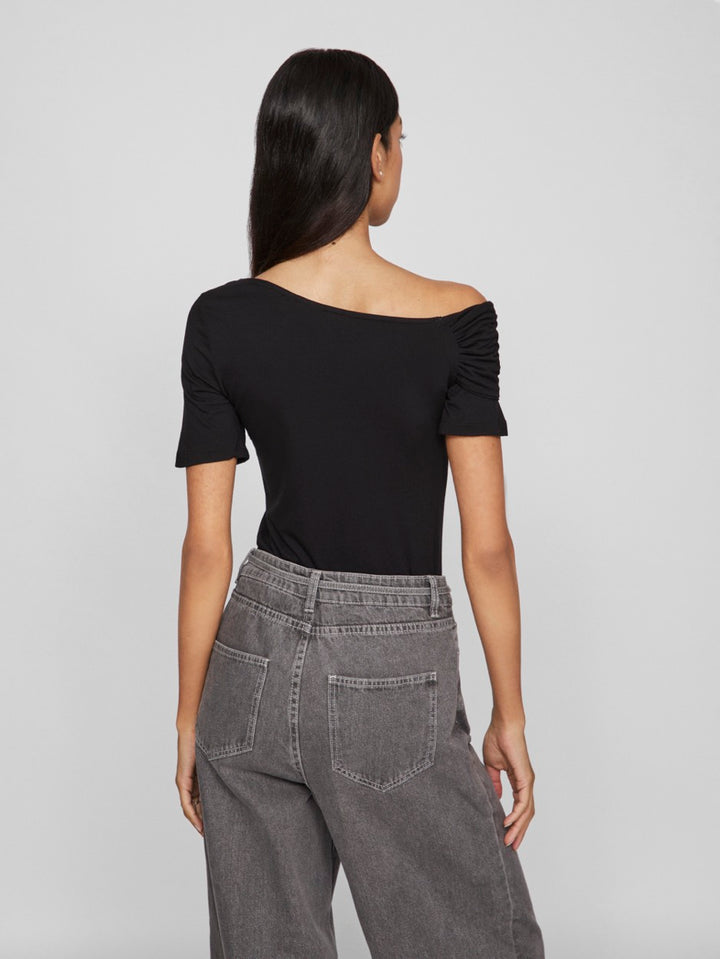 Visuri S/s Twist Top - Zwart