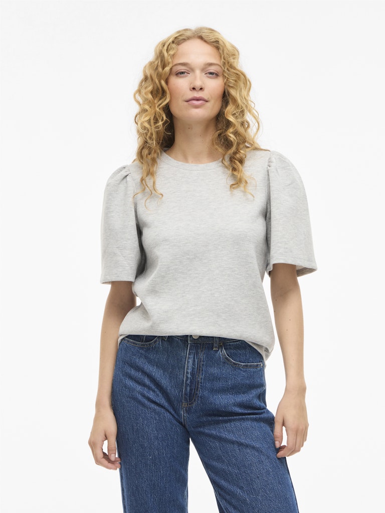 Visandy 2/4 O-neck Sweat Top - Noos - Grijs Melee