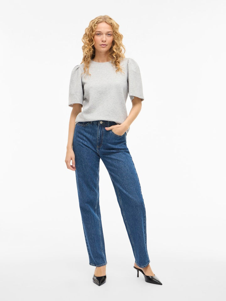 Visandy 2/4 O-neck Sweat Top - Noos - Grijs Melee