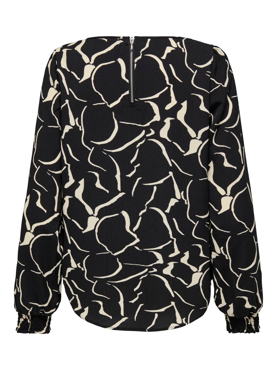 Onlelite Life L/s Top Noos Ptm - Zwart Dessin