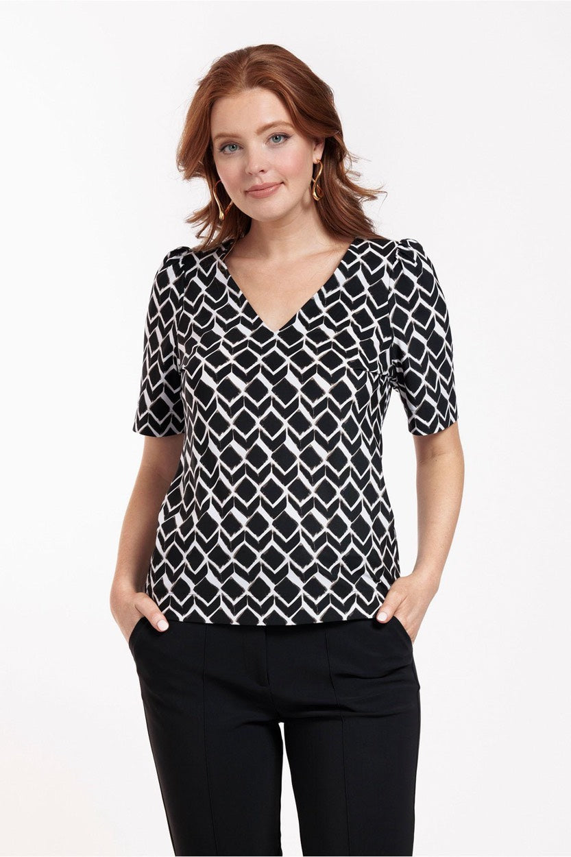 Soof Graphic Top - Zwart Dessin