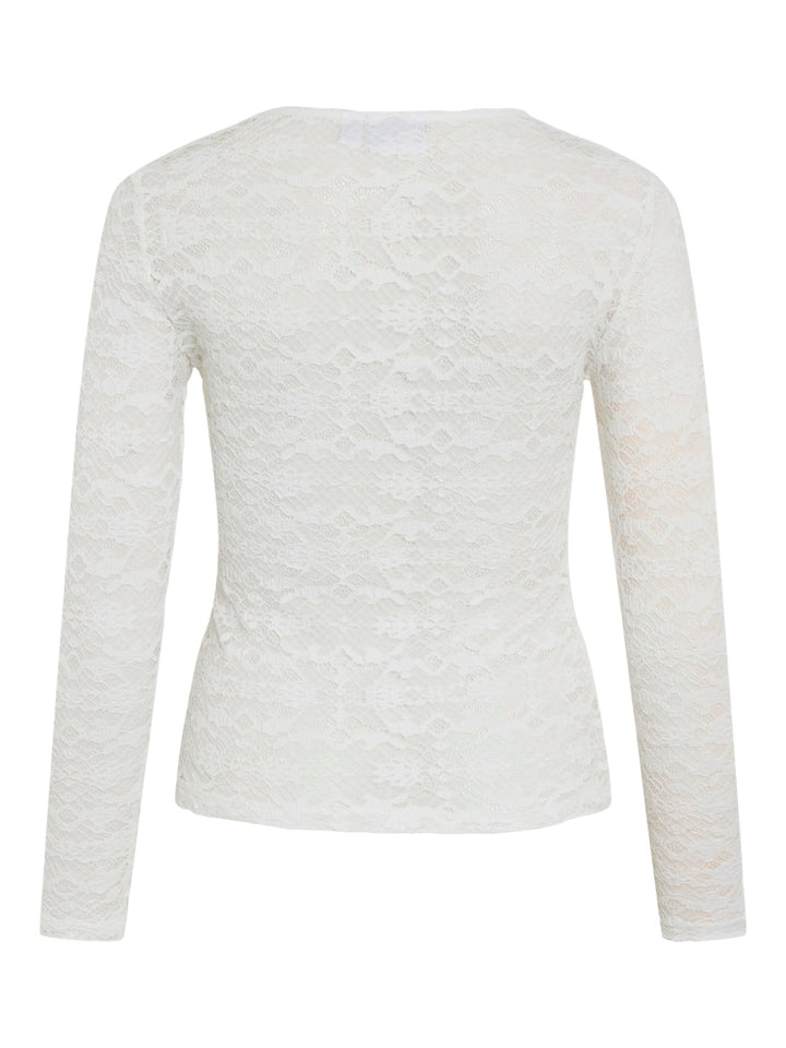 Vivelina L/s Lace Top - Off-white