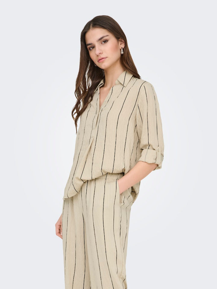 Jdyava L/s Fold Up Shirt Wvn - Zand Dessin