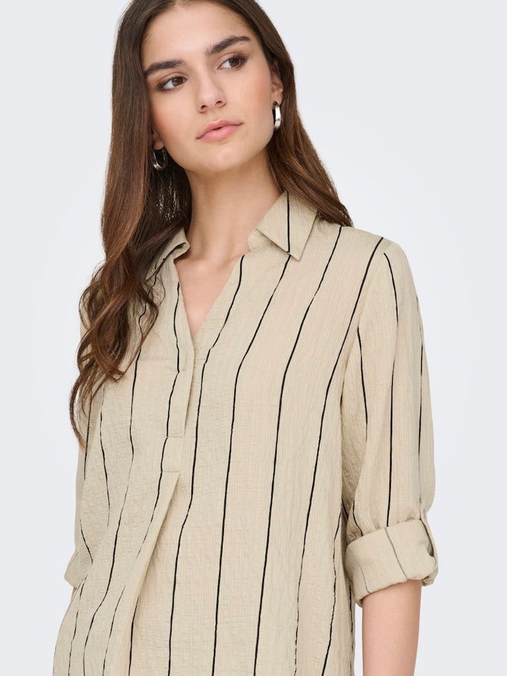 Jdyava L/s Fold Up Shirt Wvn - Zand Dessin