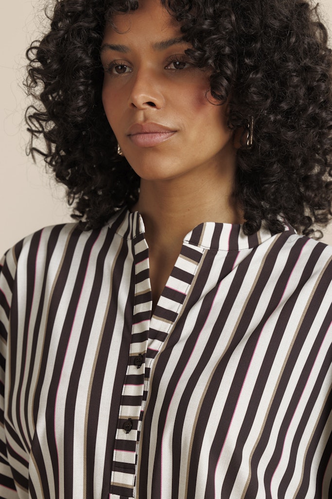 Laureen Stripe Blouse - Ecru Dessin