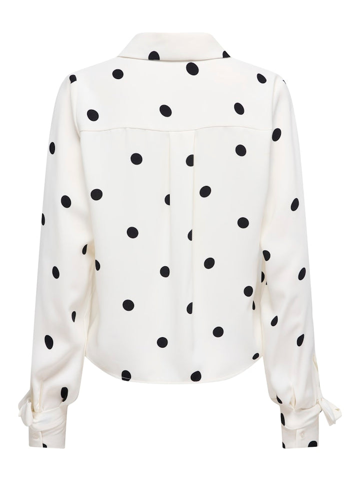 Onlbelem L/s Bow Top Wvn Sud - Ecru Dessin