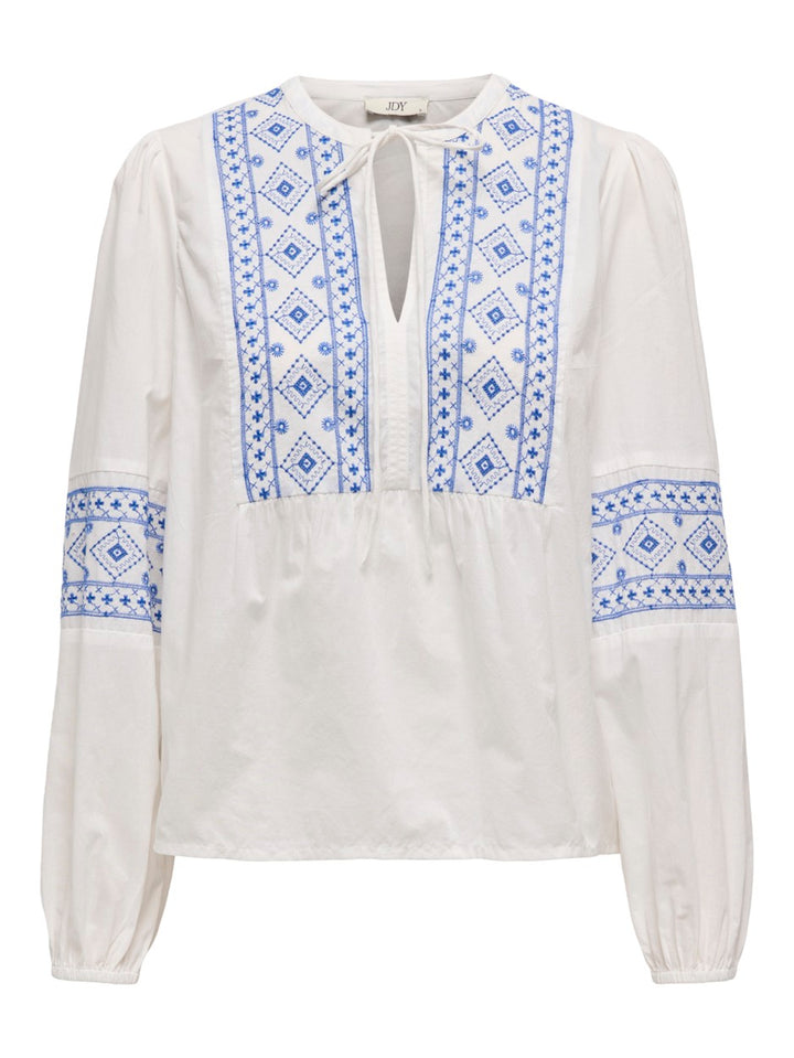 Jdylulu Ls Embroidery Shirt - Wit Dessin