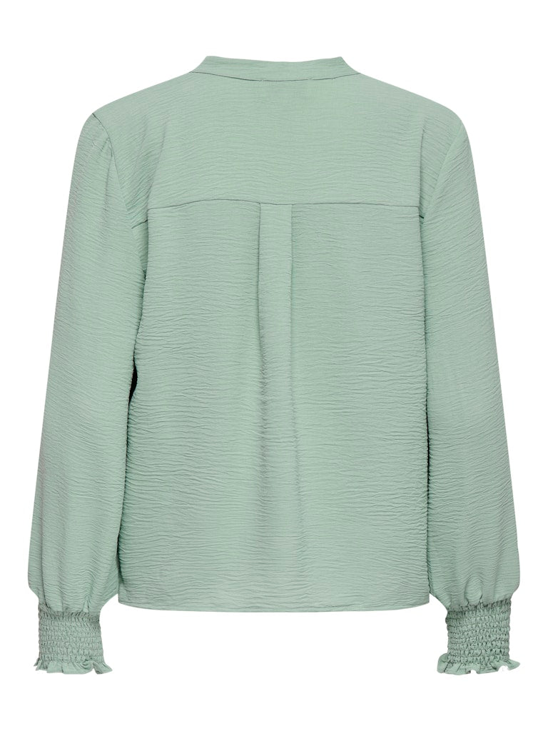 Onlmette V-neck Ls Smock Top Noos Wvn - Mint