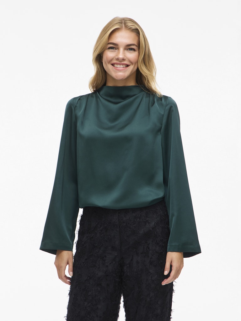 Vilutto High Neck Top/1 - Donkergroen