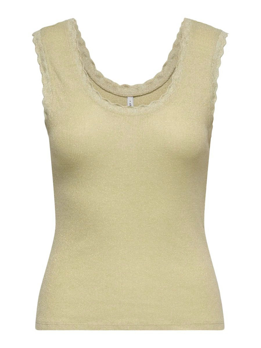 Onlcarla S/l Glitter Top Cs Jrs - Groen Dessin