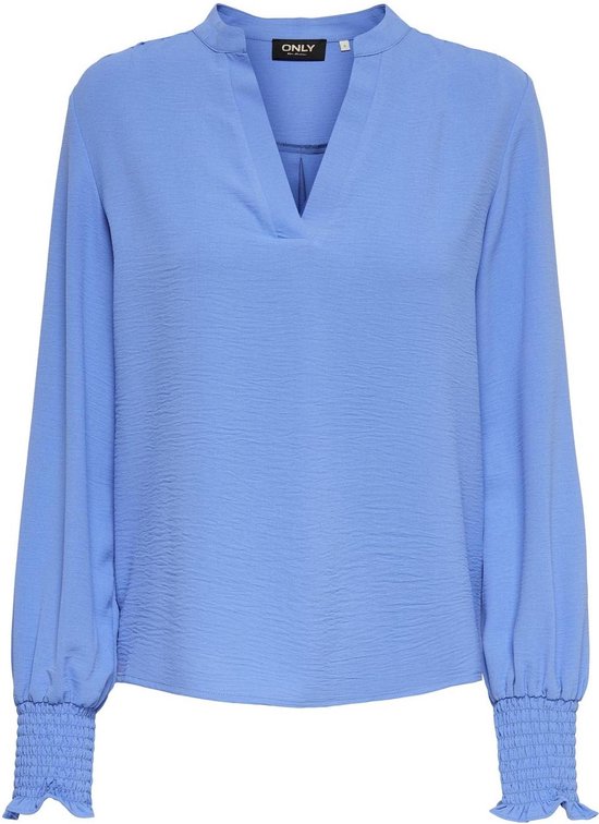Onlmette V-neck Ls Smock Top Noos Wvn - Lichtblauw