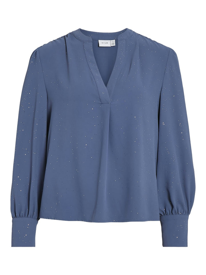 Viessie Vneck Ls Top - Rafblauw