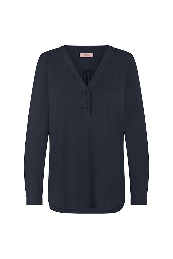 Evi Basic Blouse - Navy