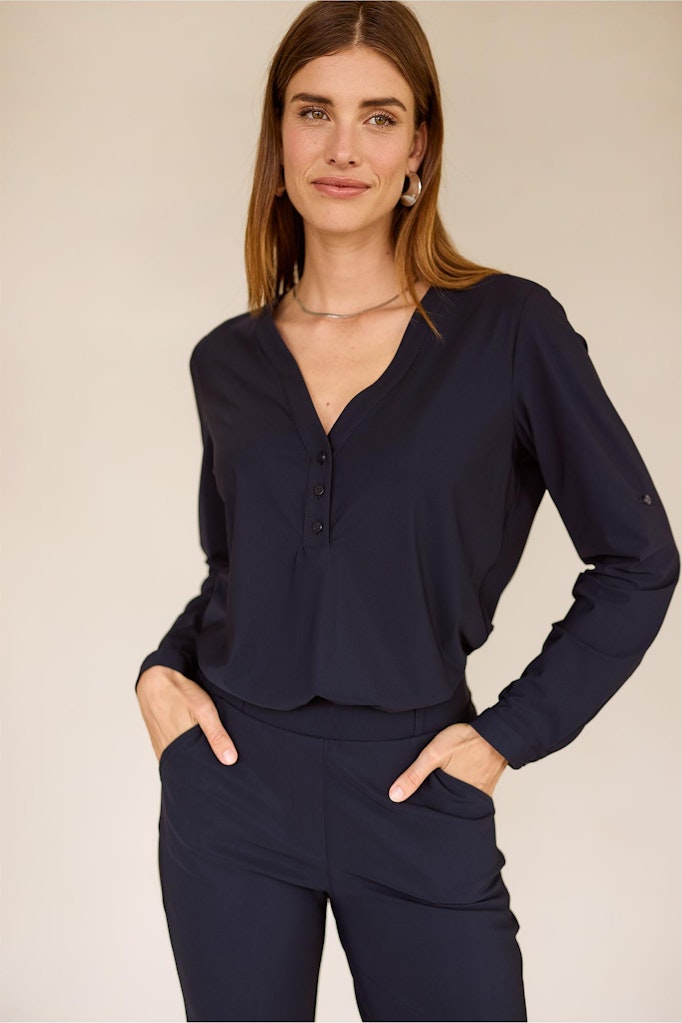 Evi Basic Blouse - Navy