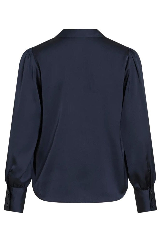 Vienna Ravenna Ls V-neck Top - Navy