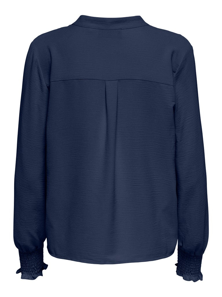 Onlmette V-neck Ls Smock Top Noos Wvn - Navy